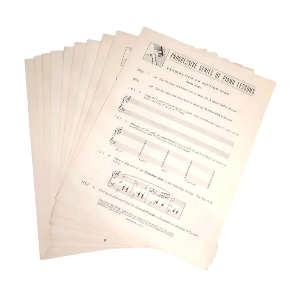 Progressive Series Theory Text Courses Sections 4 to 9 Jr to Sr Piano Lessons